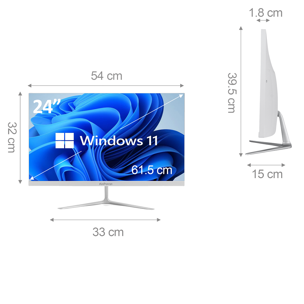 Ordinateur Tout-en-un 24'' KINPOWER TEU24134 i5-13400 - 32Go RAM - 1TB SSD Nvme - Wifi 6E - Bluetooth 5.2 - Win11 Pro