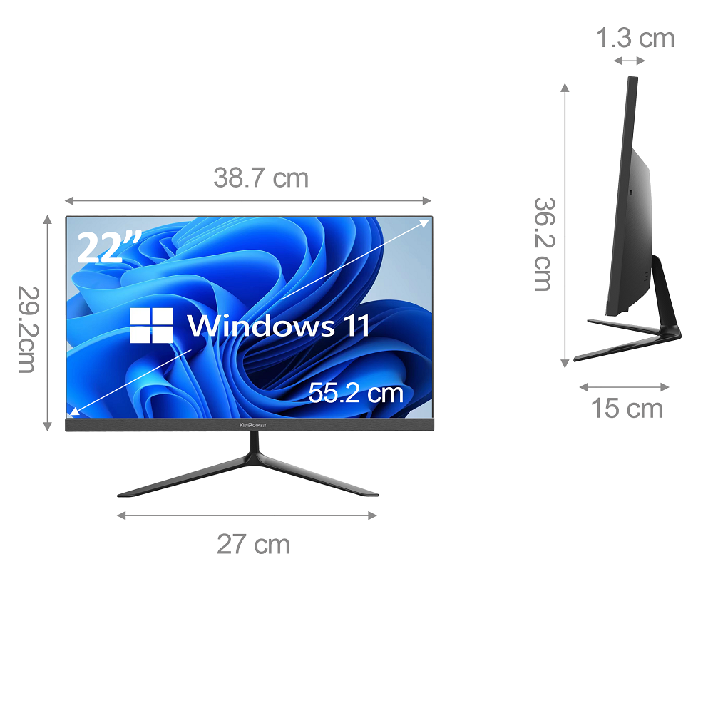 Ordinateur Tout-en-un 22'' KINPOWER TEU22144 i5-14400 - 16Go RAM - 1TB SSD Nvme - Wifi 6E - Bluetooth 5.2 - Win11 Pro