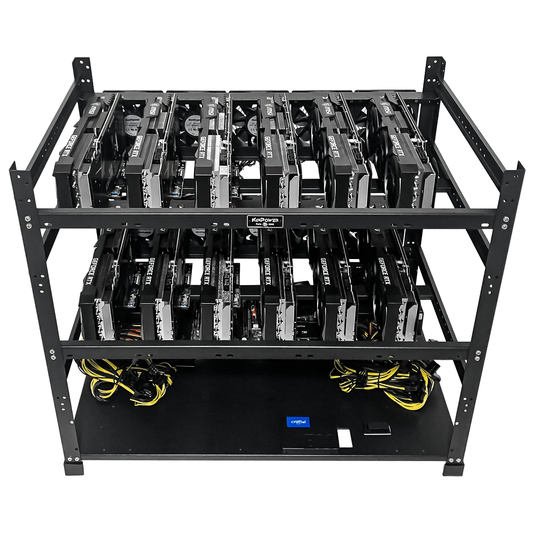 Rig Minage Plateforme Ouverte Avec 12GPU RTX 4060 Ti - 5200W - 8G Ram - 500Go SSD - 10 Fan