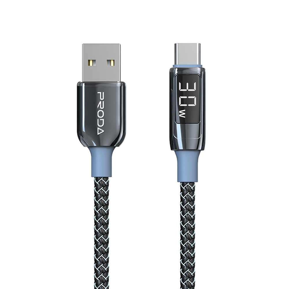 Câble USB Charge Rapide Type C Mâle vers USB A Mâle 5V-6A 30W QC 1.2M