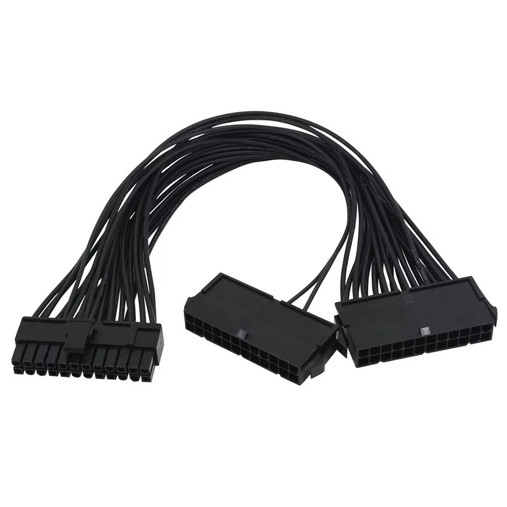 Câbles d'alimentation Dual PSU ATX 24Pin 1 Mâle vers 2 Femelle