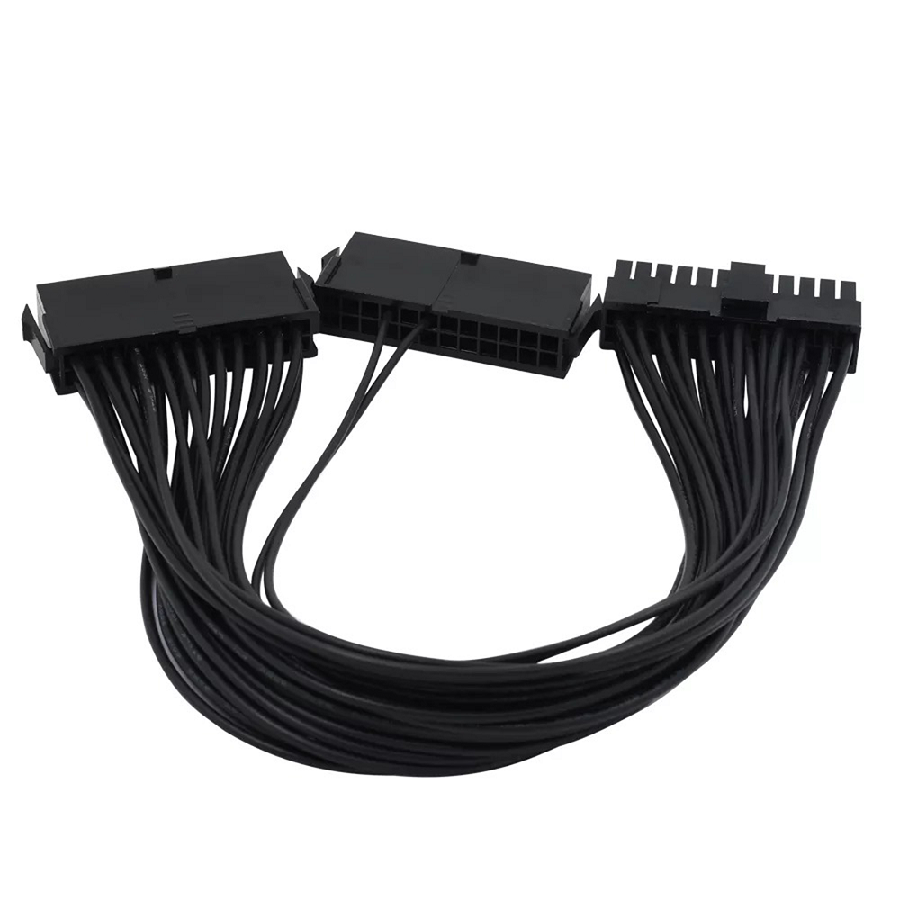 Câbles d'alimentation Dual PSU ATX 24Pin 1 Mâle vers 2 Femelle