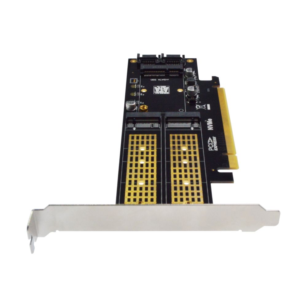 Caddy Carte PCI Express 16X Supporte SSD Format M-SATA M.2 NGFF M.2 NVME 3 en 1
