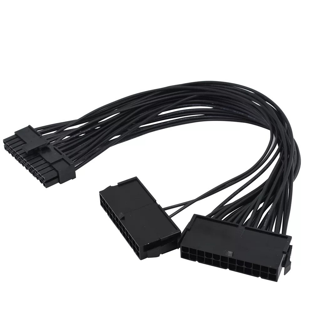 Câbles d'alimentation Dual PSU ATX 24Pin 1 Mâle vers 2 Femelle