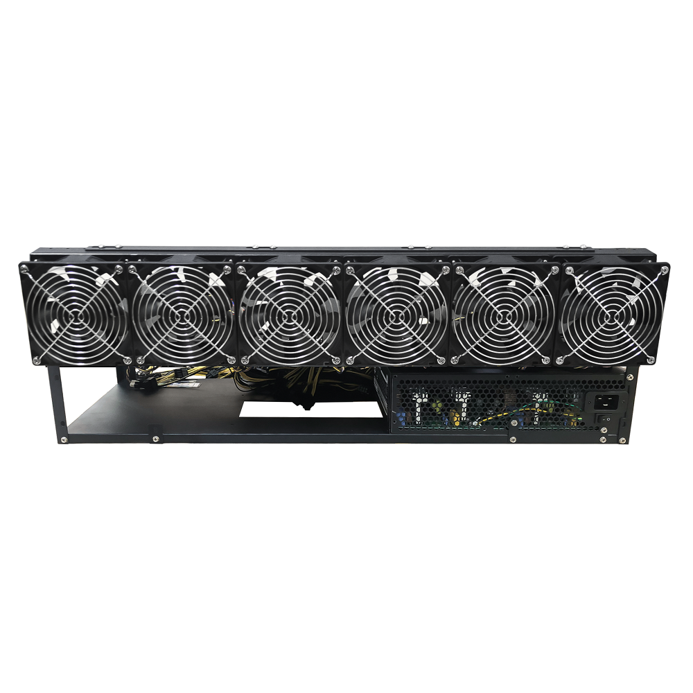 Rig Minage Plateforme Ouverte Sans GPU Avec Alimentation 2000W - 8G Ram - 240G SSD - 6 Fan Supportant Jusqu'à 8 GPU