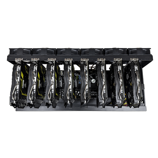 Rig Minage Plateforme Ouverte Avec 8 GPU GTX 1660 Super - 8G Ram - 500G SSD - 2000W - 6 Fan