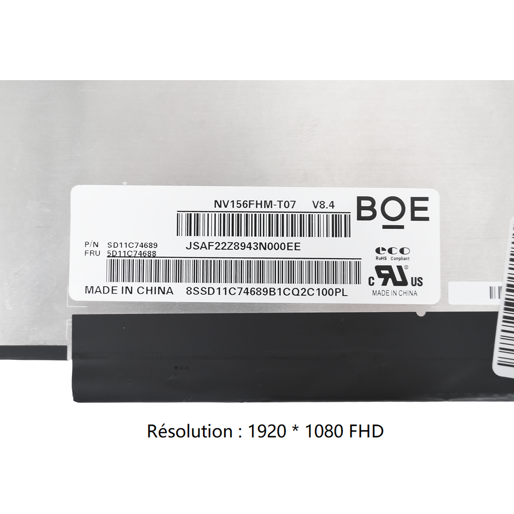 NV156FHM-T07 V8.4 Dalle Ecran 15.6' LED Slim 40 Pin FHD Pour Ordinateur Portable