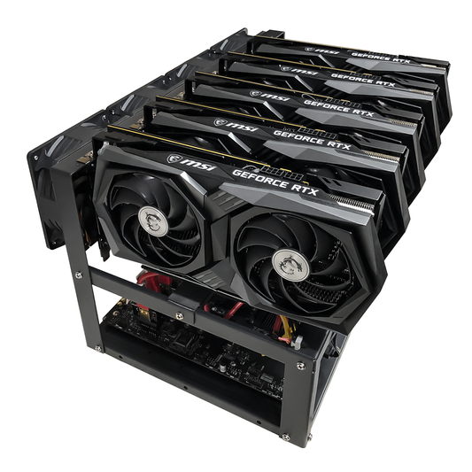 Rig Minage Plateforme Ouverte Avec 5GPU GTX 1660 Super - 2000W - 8G Ram - 500G SSD - 4 Fan