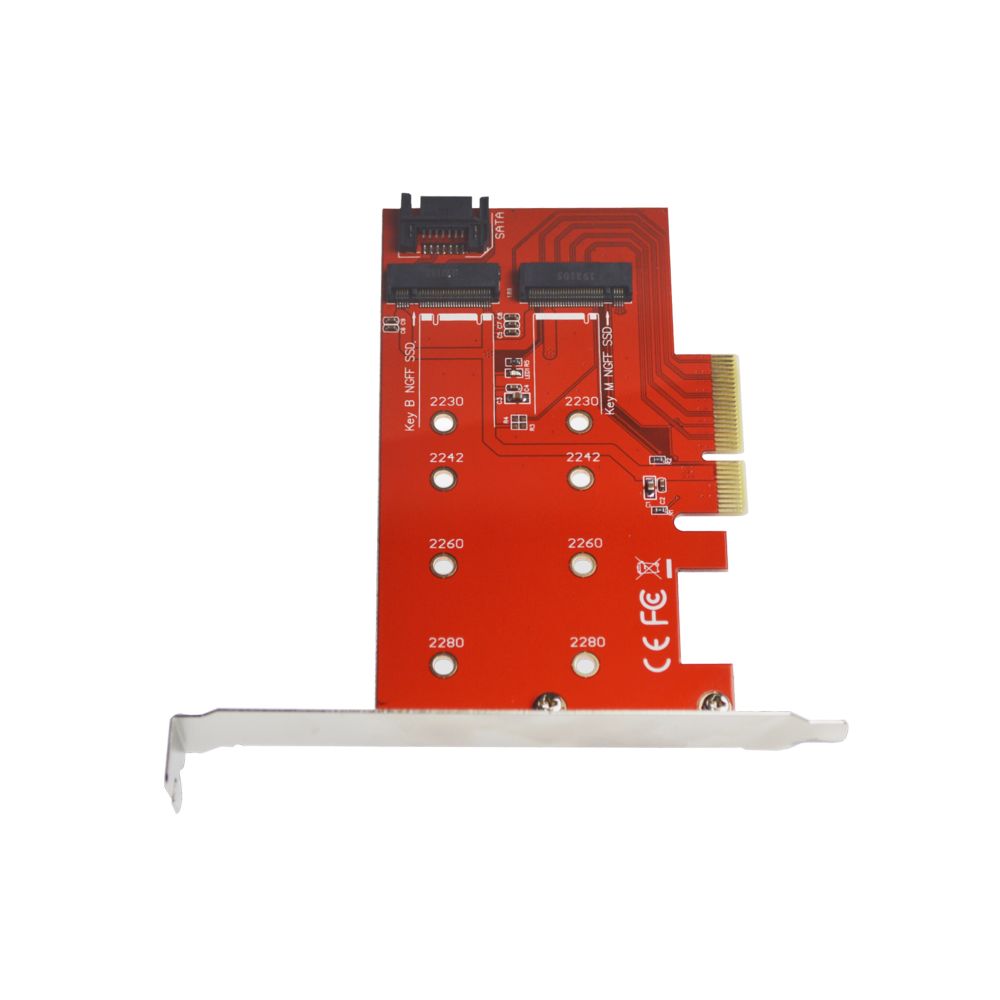 Caddy Carte PCI Express 4X Supporte SSD Format M.2 NGFF M.2 NVME 2 en 1