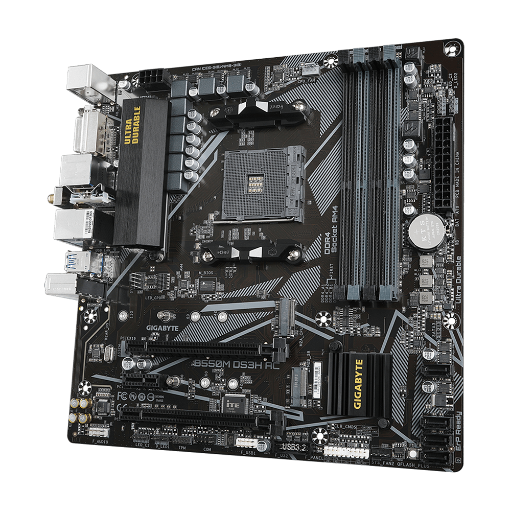 Carte Mère GIGABYTE B550M DS3H AC Pour Socket AMD AM4