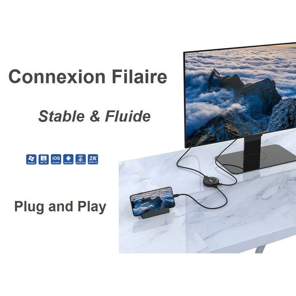 Récepteur d'affichage Dongle HDMI 5G Full HD 1080P 2 en 1