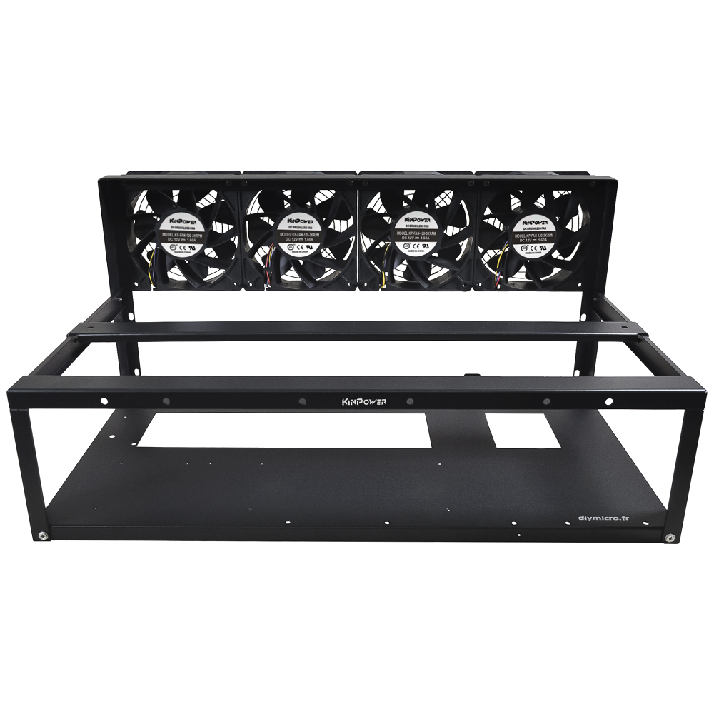 Cadre Rig Mining Ouvert Support 6 GPU Pour l'extraction Crypto Monnaie