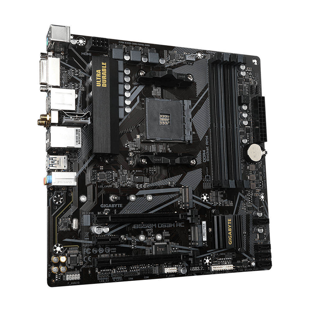 Carte Mère GIGABYTE B550M DS3H AC Pour Socket AMD AM4