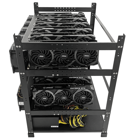 Rig Minage Plateforme Ouverte Avec 12GPU RTX 4060 Ti - 5200W - 8G Ram - 500Go SSD - 10 Fan