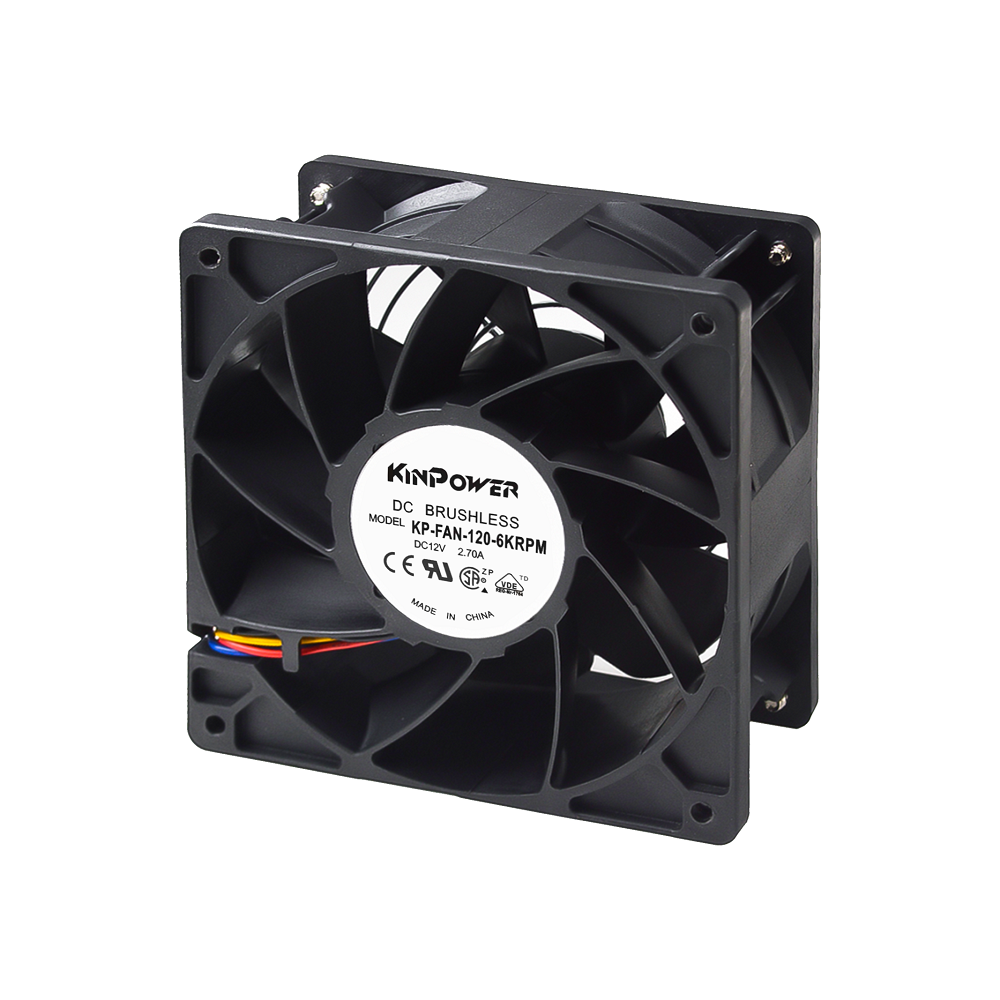 Lot de 6 Ventilateurs 6000RPM DC 12V 2.7A 1450CFM 88dBA 120 x 120 x 38 mm