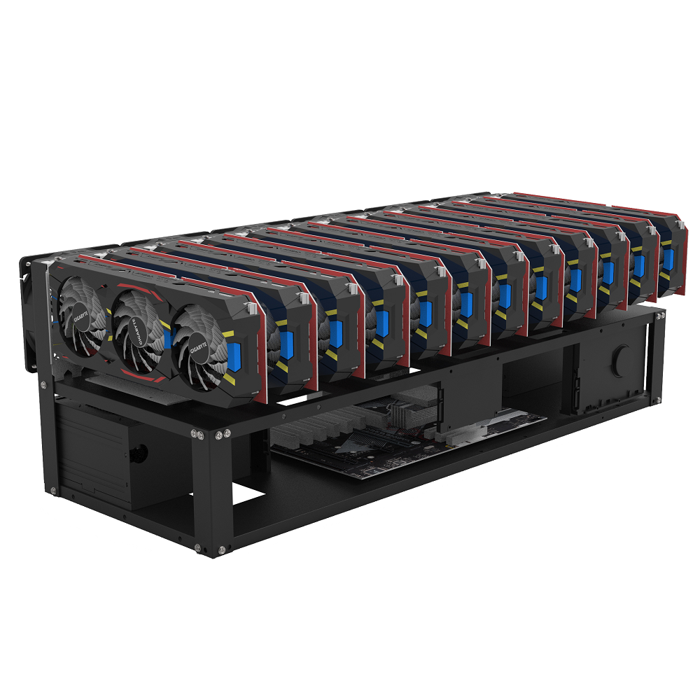 Cadre Rig Mining Ouvert Support 12 GPU Pour l'extraction Crypto Monnaie