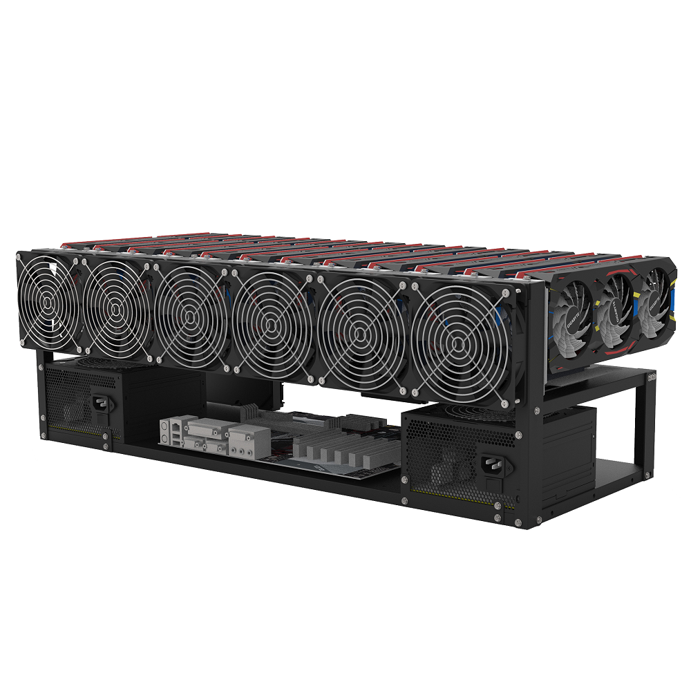 Cadre Rig Mining Ouvert Support 12 GPU Pour l'extraction Crypto Monnaie