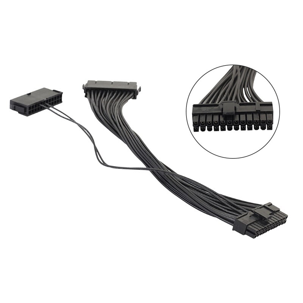 Câbles d'alimentation Dual PSU ATX 24Pin 1 Mâle vers 2 Femelle