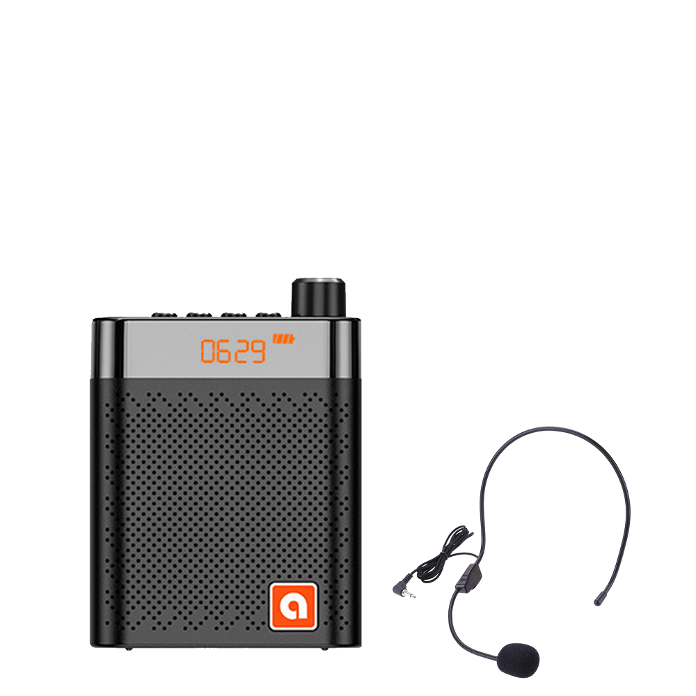 Amplificateur de voix portable acec micro-casque filaire support bluetooth et carte micro SD