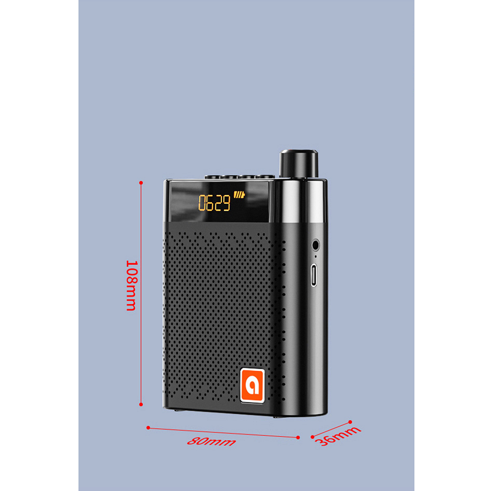 Amplificateur de voix portable acec micro-casque filaire support bluetooth et carte micro SD