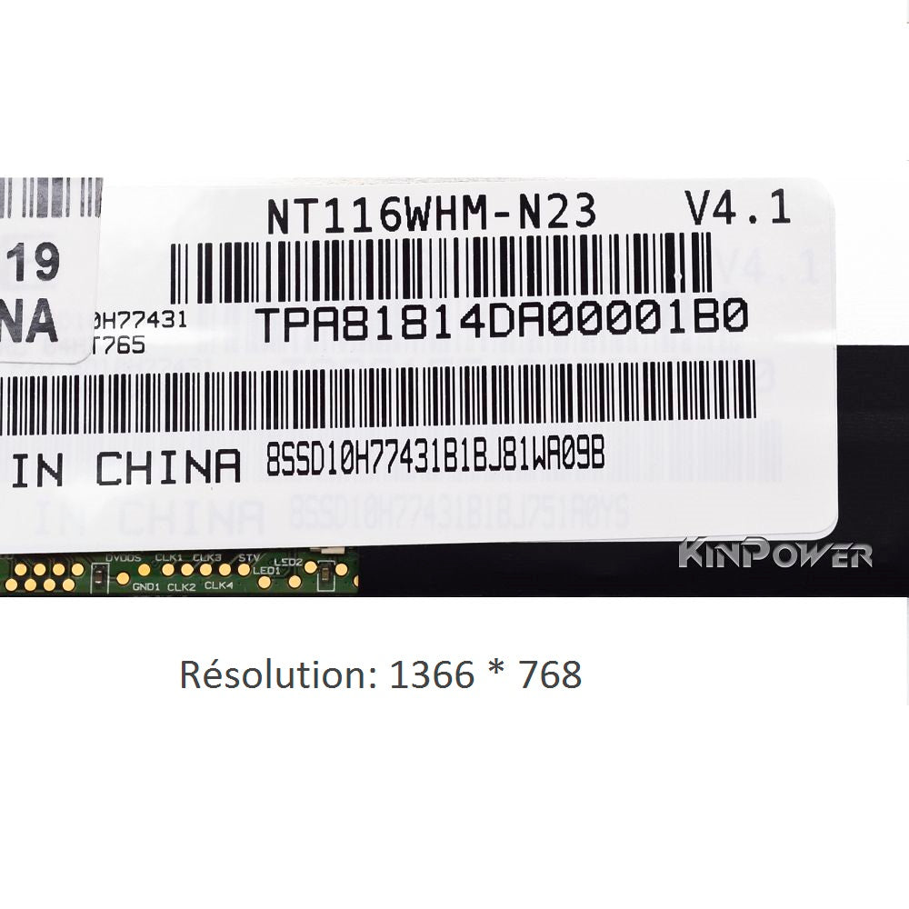 N116WHM-N23 V4.1 Dalle Ecran 11.6' LED Slim 30 Pin Ultra Slim Pour Ordinateur Portable