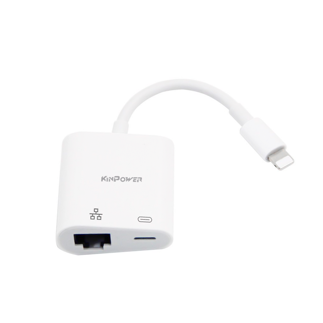 Adaptateur Concentrateur Lightning vers Ethernet RJ-45 avec Port de charge Lightning 2 en 1