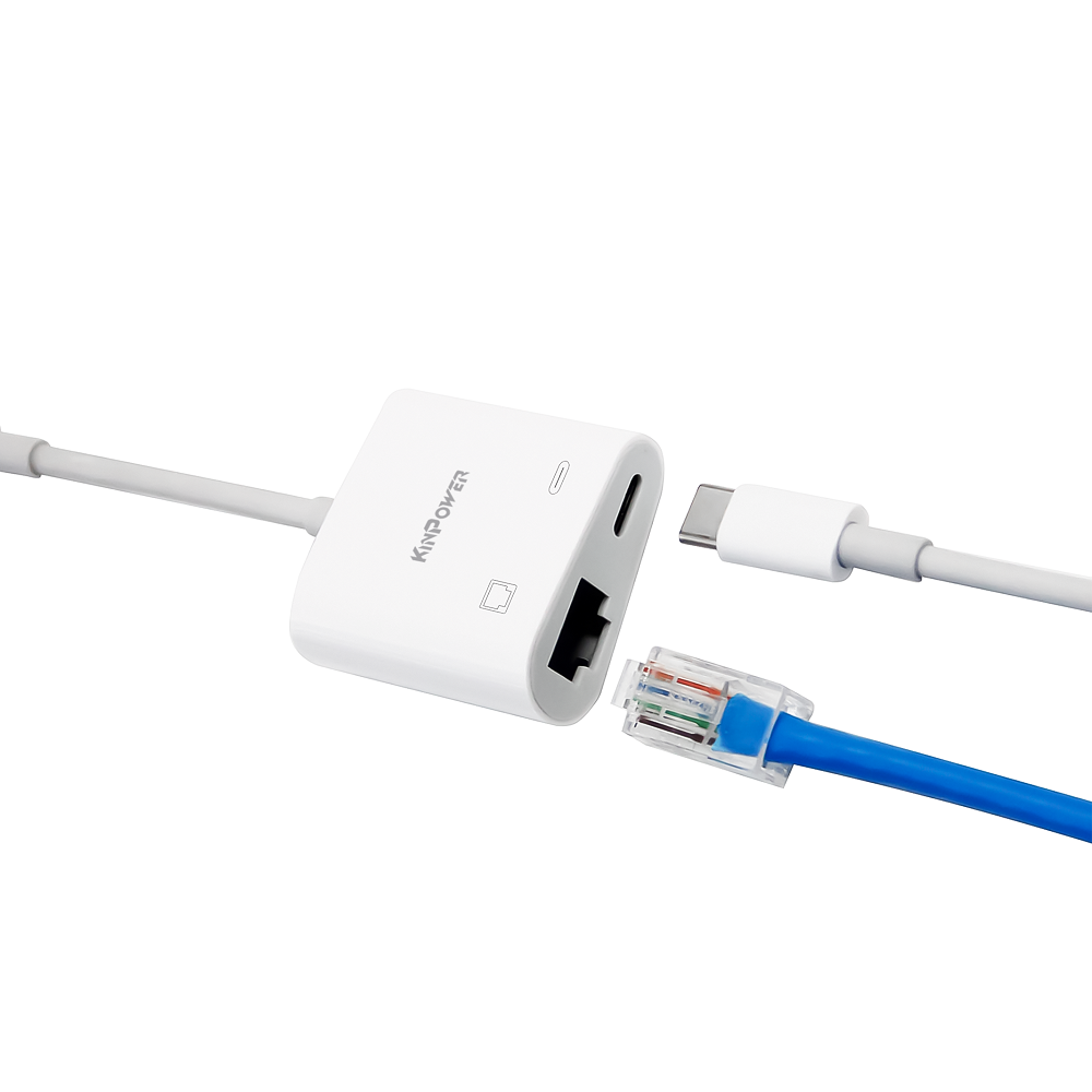 Adaptateur Concentrateur Type C vers Ethernet RJ-45 avec port charge Type C 2 en 1