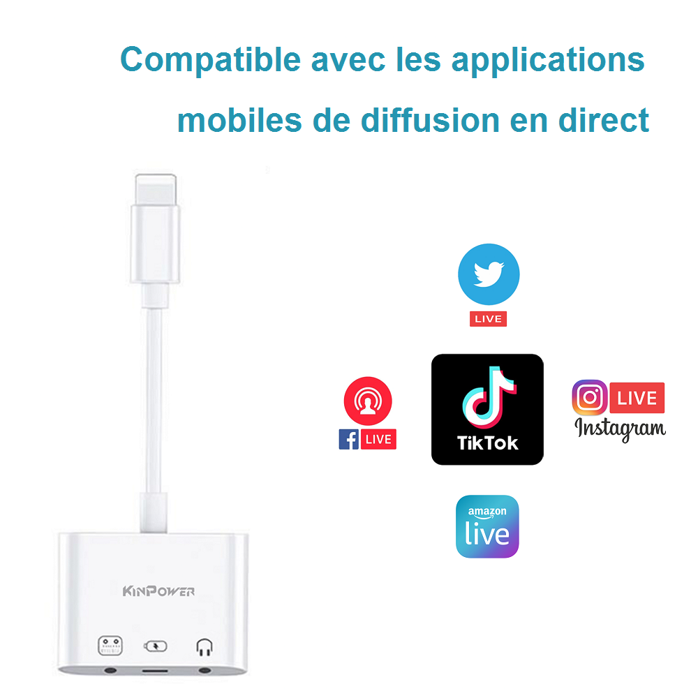 Adaptateur convertisseur de carte son d'émission en direct pour Smartphone