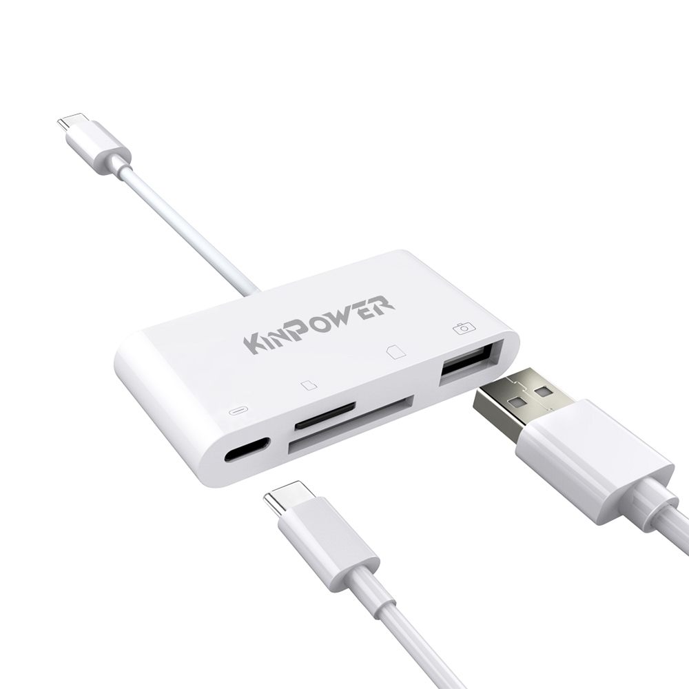 Adaptateur Concentrateur Type C vers Port USB OTG,Lecteur SD/TF et Port de charge Type C 3 en 1