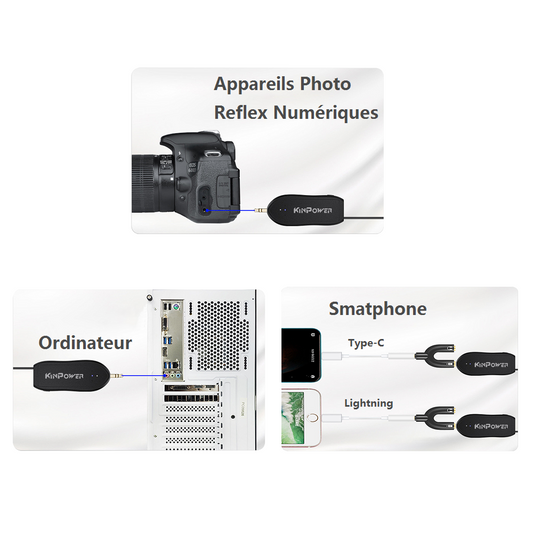 Micro Cravate d'enregistrement sans fil UHF pour Smartphone Tablette Caméra vidéo et Ordinateur