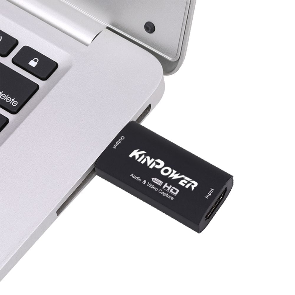 Kinpower Adaptateur Capture Vidéo 60FPS Full HD 1080p Enregistrement HDMI vers USB 2.0