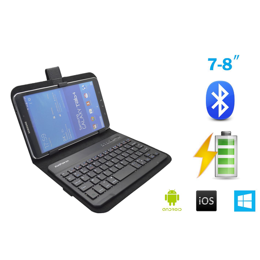 Etui de protection universel avec clavier azerty bluetooth rechargeable pour Tablettes 7-8''