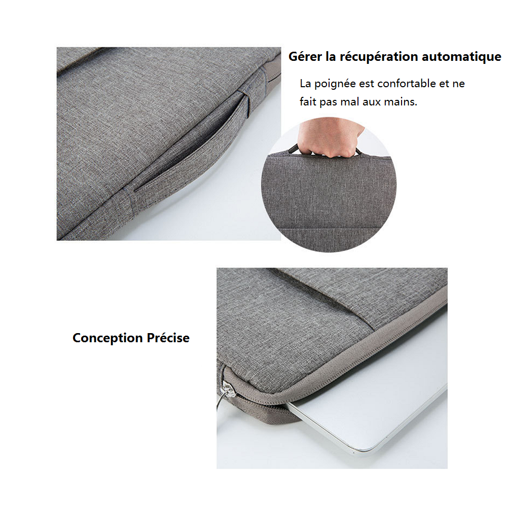 Housse doublure douce résistant à l'humidité pour Ordinateur Portable 11.6 13.3 15.6 pouces avec Poignée