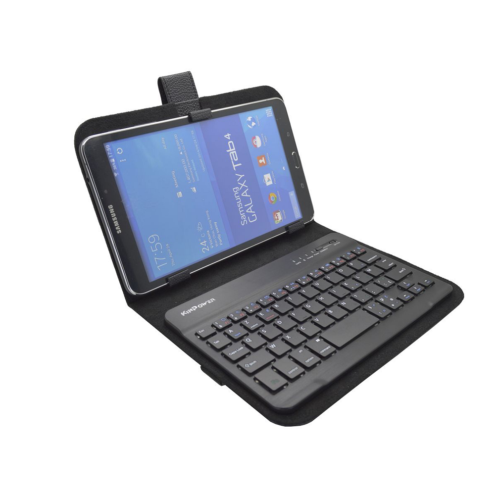 Etui de protection universel avec clavier azerty bluetooth rechargeable pour Tablettes 7-8''