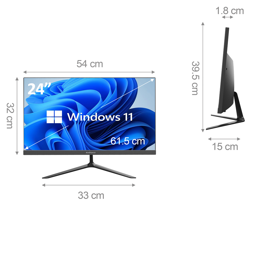Ordinateur Tout-en-un 24'' KINPOWER TEU24147 i7-14700 - 32Go RAM - 1TB SSD Nvme - Wifi 6E - Bluetooth 5.2 - Win11 Pro