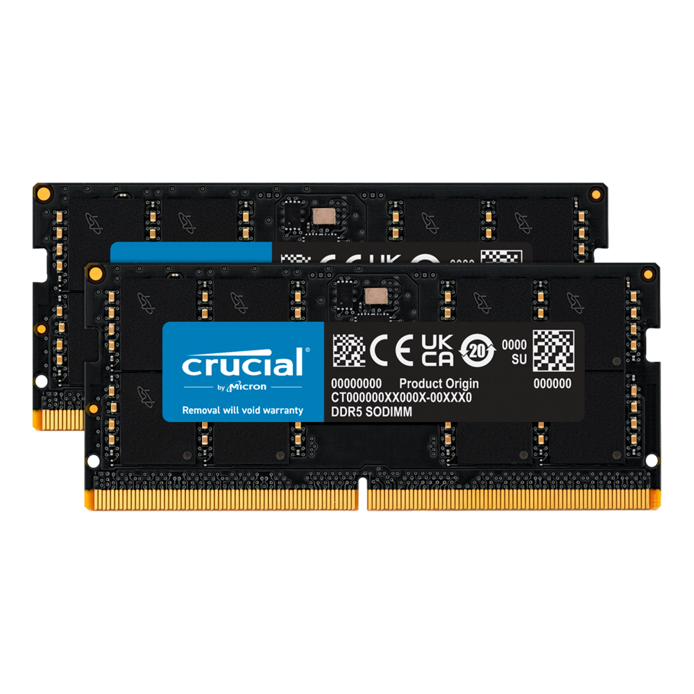 Mémoire So-Dim Crucial 32GB Kit ( 2 x 16GB ) DDR5 4800MHz CL40 1.1v