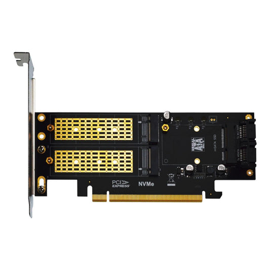 Caddy Carte PCI Express 16X Supporte SSD Format M-SATA M.2 NGFF M.2 NVME 3 en 1