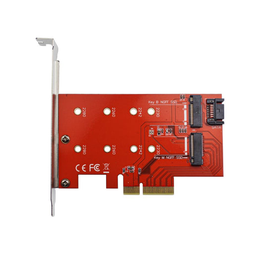 Caddy Carte PCI Express 4X Supporte SSD Format M.2 NGFF M.2 NVME 2 en 1