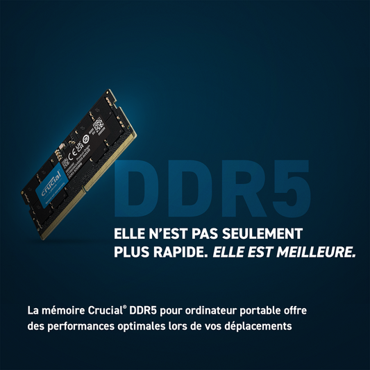 Mémoire So-Dim Crucial 32GB Kit ( 2 x 16GB ) DDR5 4800MHz CL40 1.1v