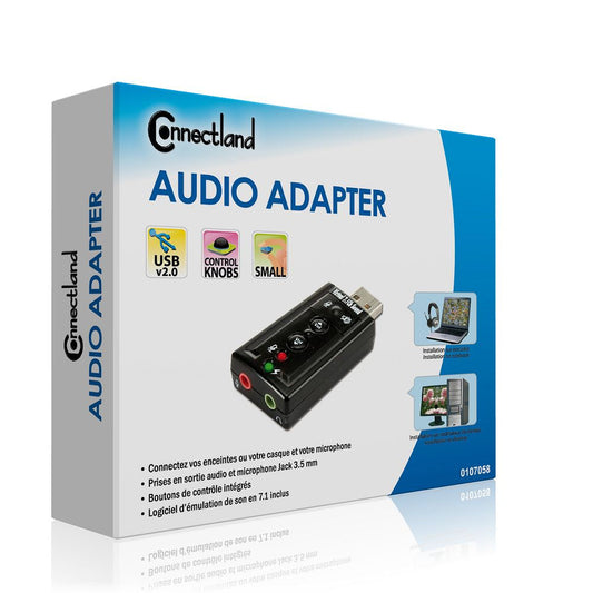 Connectland Mini Adaptateur USB A vers Audio et Microphone Jack 3.5mm