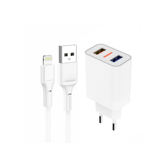 Kit Chargeur Prise Secteur Lightning Charge Rapide USB A 2.4A 12W