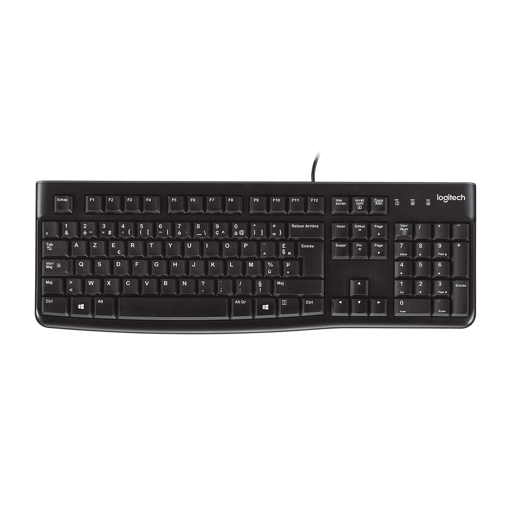 Clavier Azerty Logitech K120 pour ordinateur de bureau avec fil USB