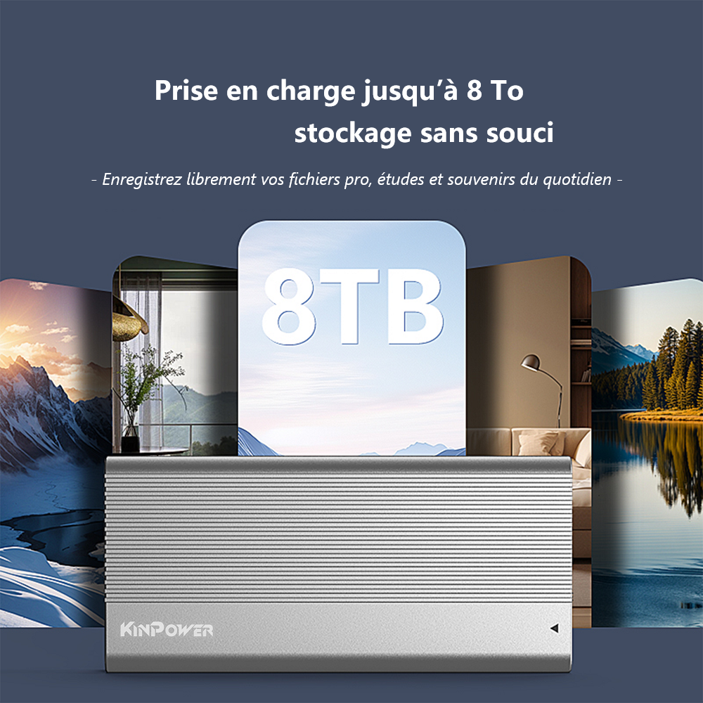 Disque Dur SSD Nvme Externe Stockage Mobile 2TB USB C Thunderbot 4 40Gbps