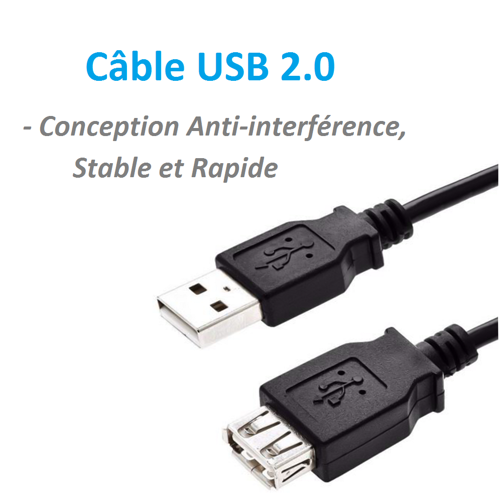 Kinpower Câble Rallonge USB 2.0 A Mâle vers A Femelle
