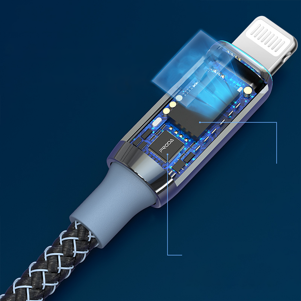 Câble USB Charge Rapide Lightning Mâle vers USB A Mâle 5V-2.4A 12W PD 1.2M