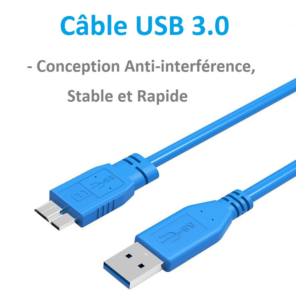 Kinpower Câble USB 3.0 A-Micro B Mâle Mâle