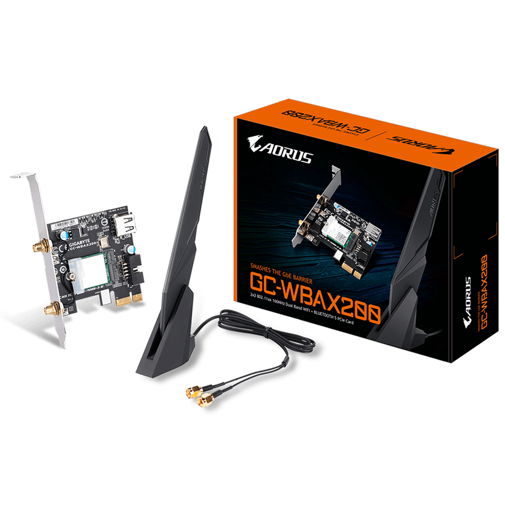 Gigabyte GC-WBAX200 Carte PCI Express sans fil Wi-Fi AC 2400Mbps + Bluetooth 5.1