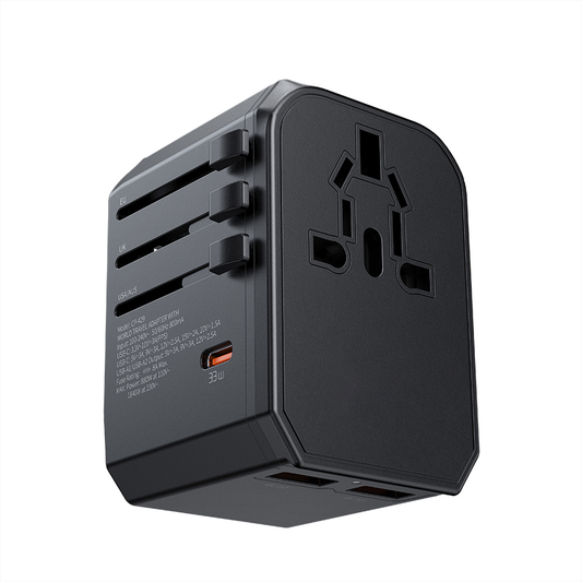 Adaptateur de Voyage Prises Internationnal avec 1 USB C PD et 2 USB A
