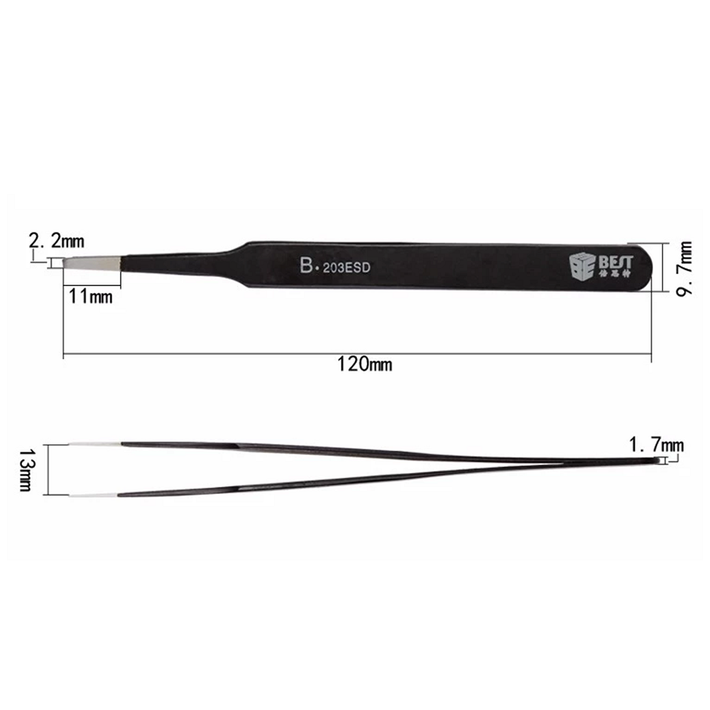 ESD-13 Pince à becs plats en acier inoxydable