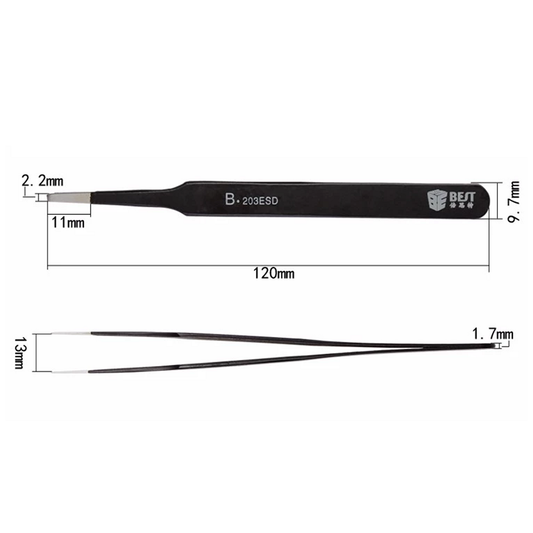 ESD-13 Pince à becs plats en acier inoxydable